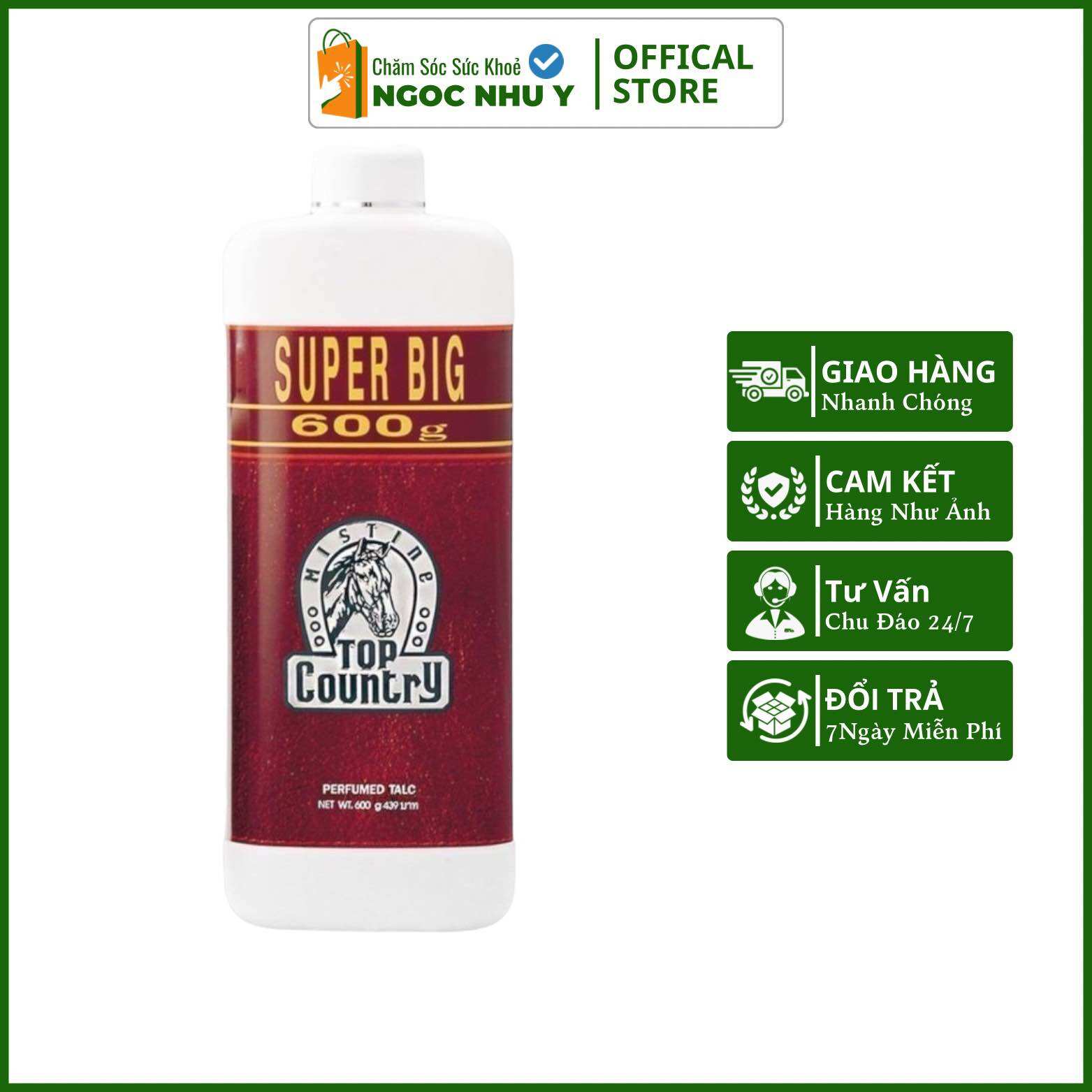 Phấn rôm con ngựa top country siêu thơm thái lan chai 600g