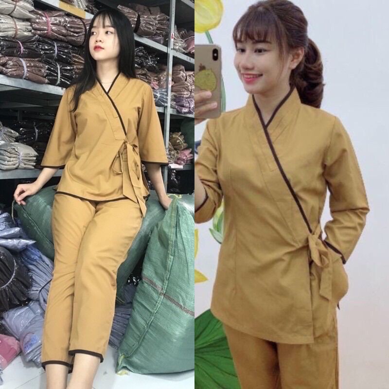 Đồ Lam Đi Chùa ✅✅ Nơ Nhật Không Thêu
