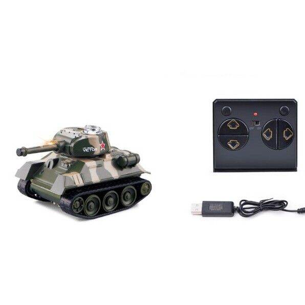 Xe Tank đồ chơi RC mini 1/64 kèm pin sạc