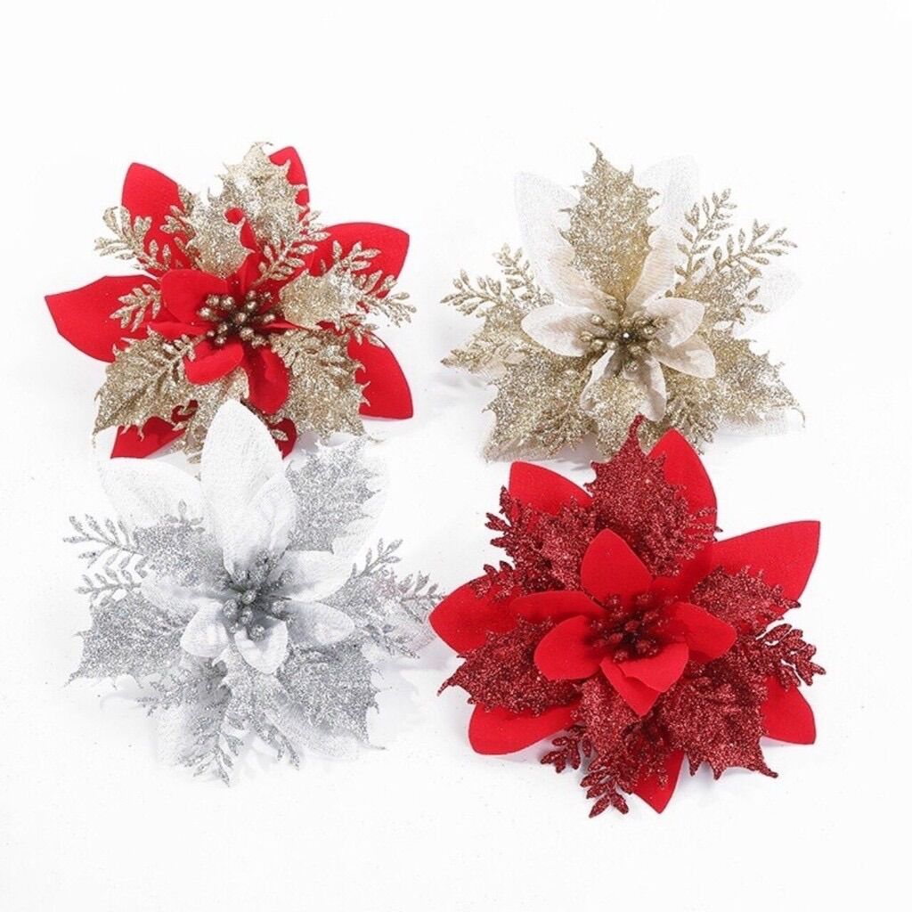 sét 3 bông kim tuyến nhũ 14cm