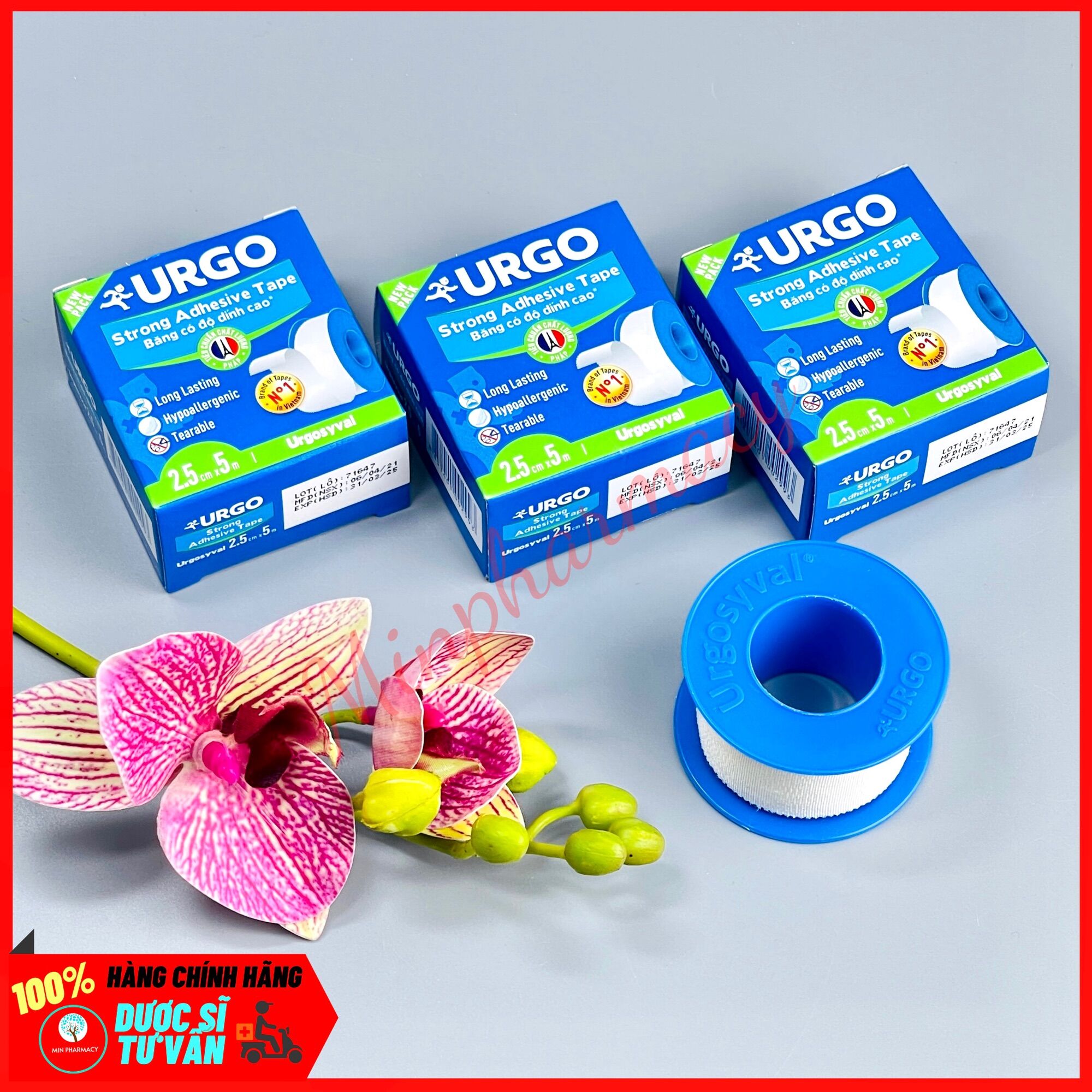 Băng keo lụa có độ dính cao Urgo Syval (2.5cm x 5m) - Minpharmacy