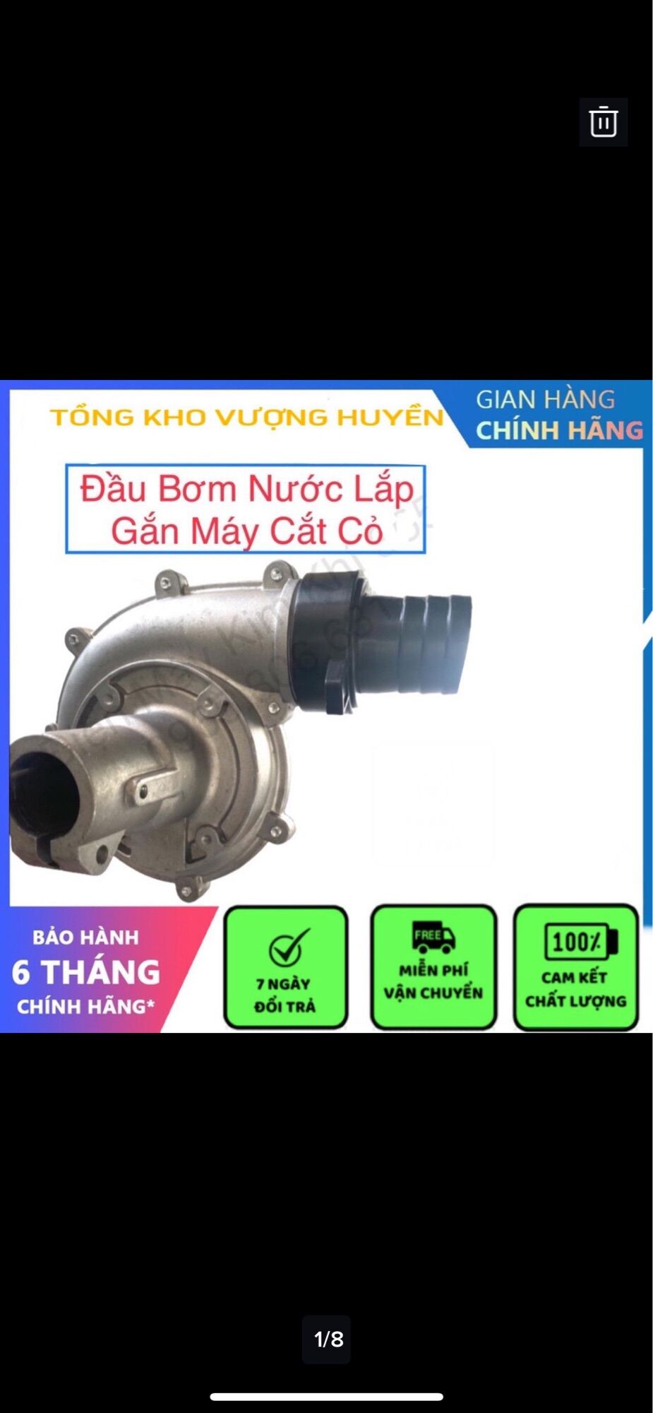 Đầu bơm nước gắn máy cắt cỏ, đầu bơm nắp máy cắt cỏ phi 26 - 28mm
