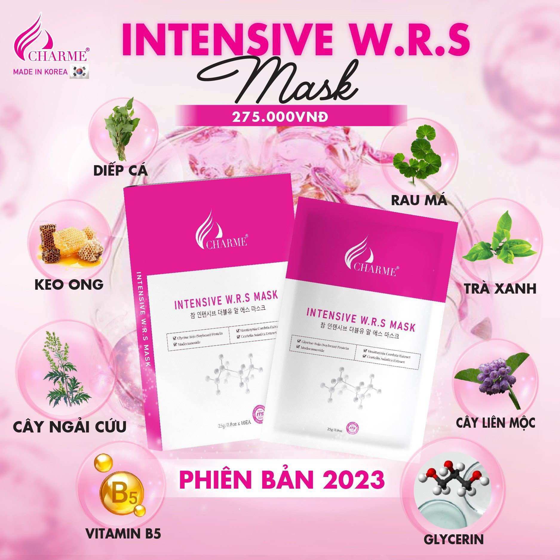 Mặt nạ tái sinh phục hồi intensive w.r.s mask mẫu mới 2023