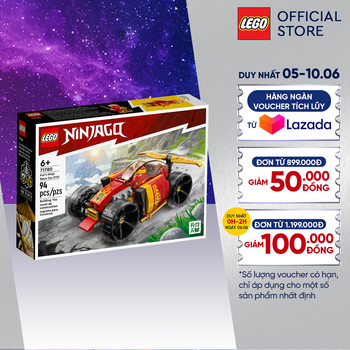 Lego ninjago 71780 đồ chơi lắp ráp xe đua địa hình tiến hóa của kai
