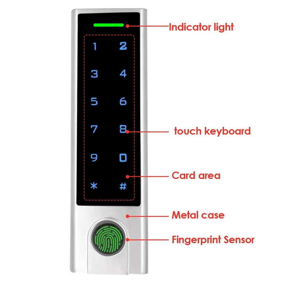 Đầu đọc vân tay Tuya Smart Wifi Control cho cửa kiểm soát