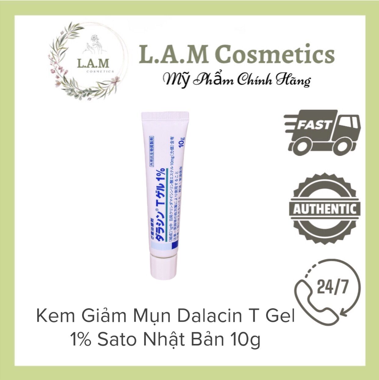 Kem giảm mụn dalacin t gel 1% sato nhật bản 10g