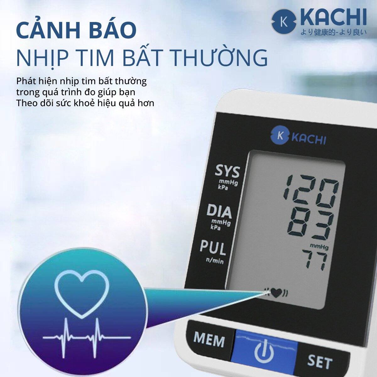 Máy đo huyết áp bắp tay trợ lý giọng nói tiếng Việt Kachi hỗ trợ người cao