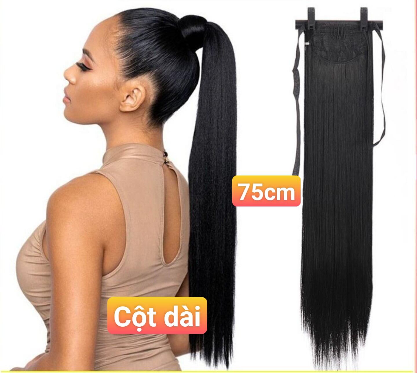 [HCM][ HÌNH THẬT ] - CỘT TÓC THẲNG DÀI 75CM QUA EO C008