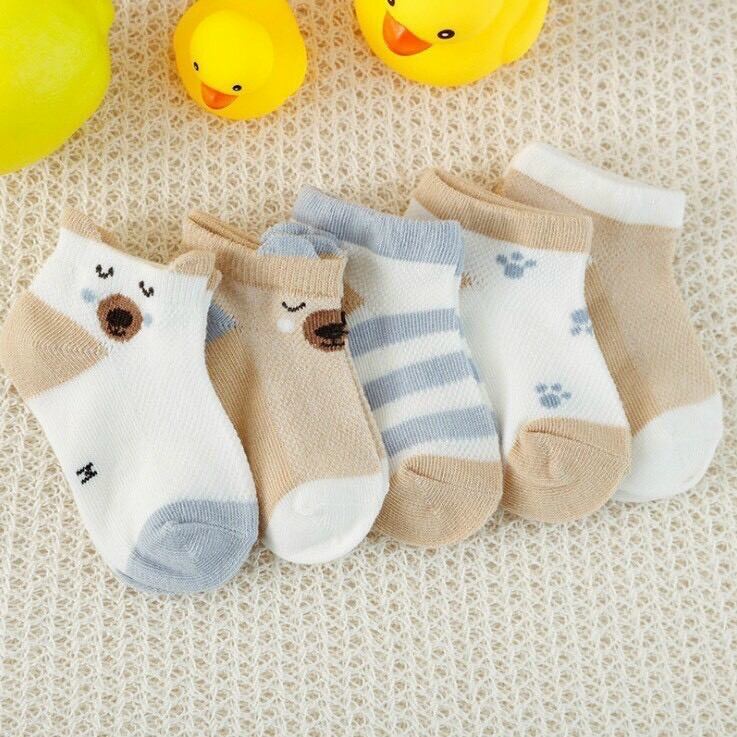 Set 5 đôi vớ mèo cho bé 0_6tháng