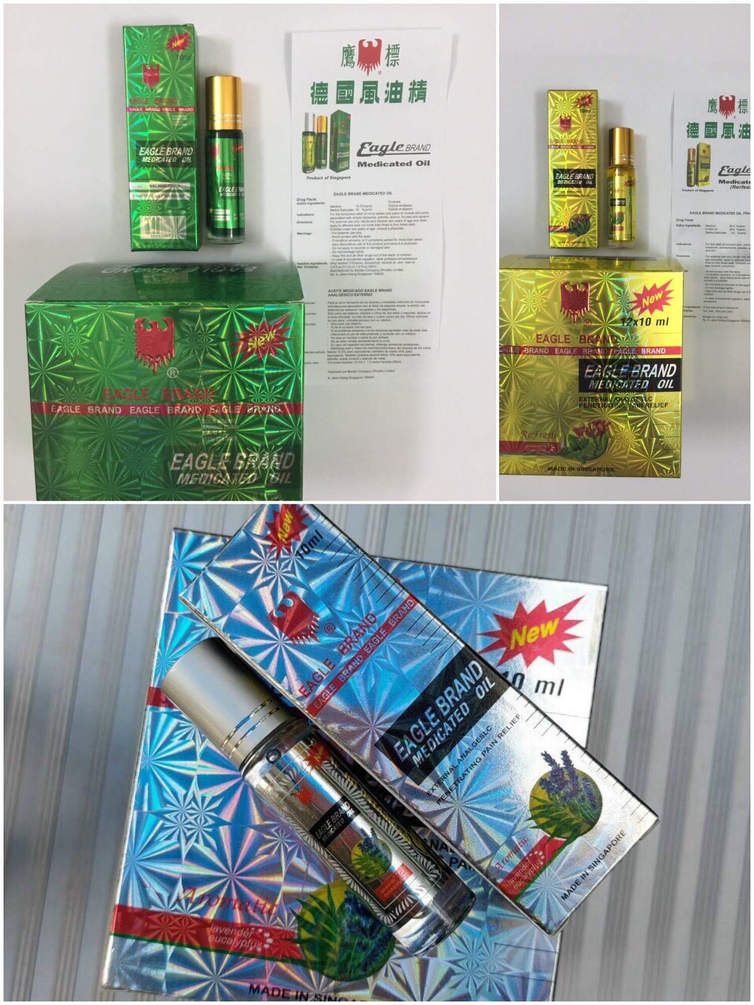 Dầu gió con ó dạng lăn 10ml nóng, thơm