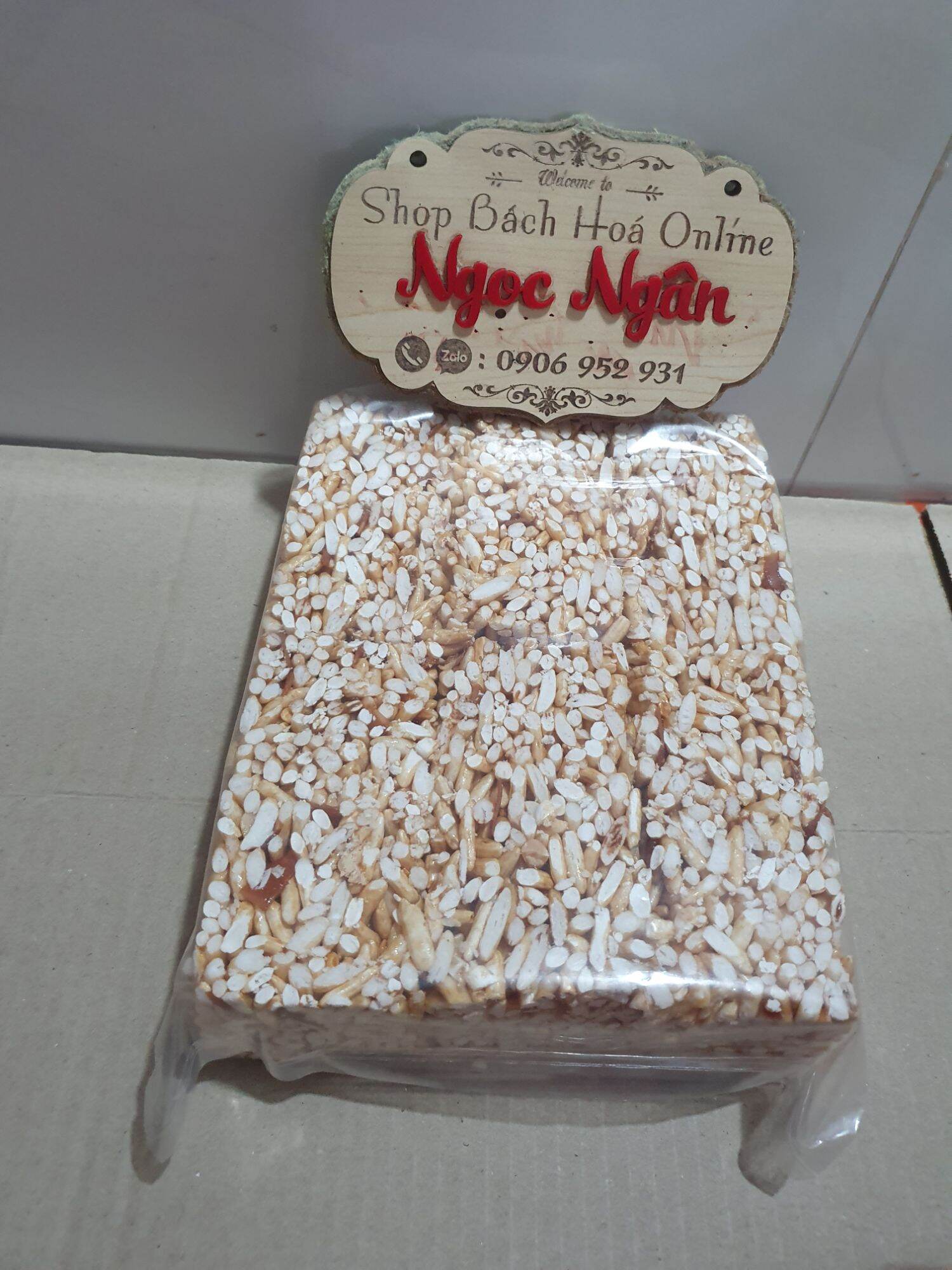 Cốm ngào đường nhà làm thơm ngon loại đặc biệt nhiều đậu phộng, nhiều dừa sợi gói 350gr