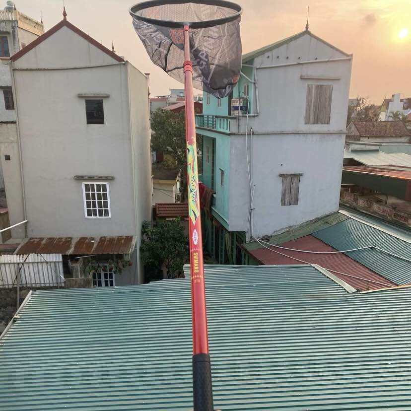 Vợt carbon beixiang hoa băng câu cá cán 2m1, 2m4, 2m7 & vành 40cm, tay cầm cao su, bền đẹp chất lượng. gồm 3 màu xanh, đen và đỏ bắt cá đi câu fishing