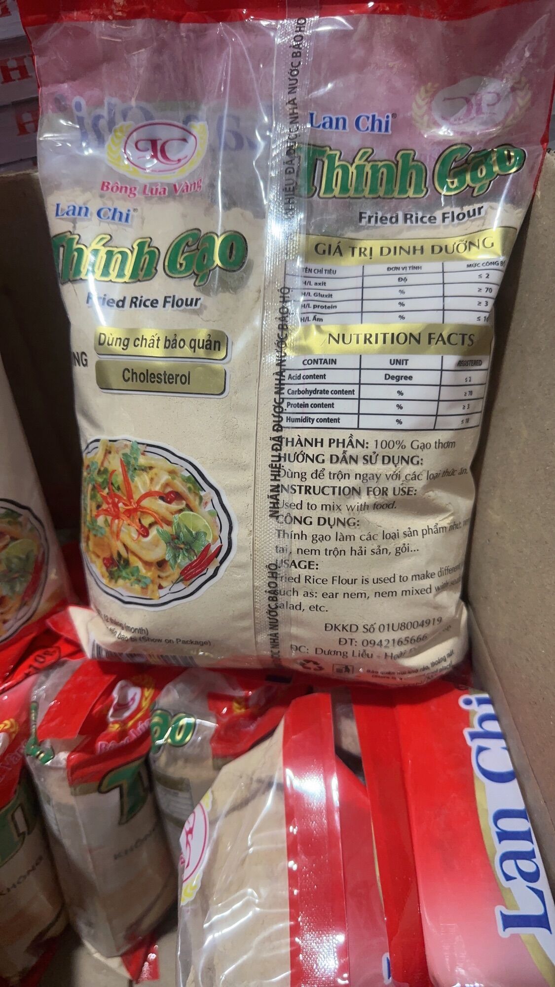 1kg Bột thính gạo Lan chi - Bột thính gạo thơm ngon