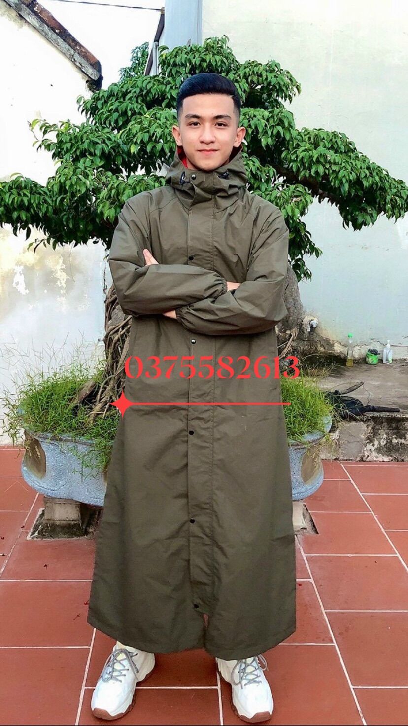 Áo mưa măng tô cao cấp 2 lớp chống thấm tuyệt đối