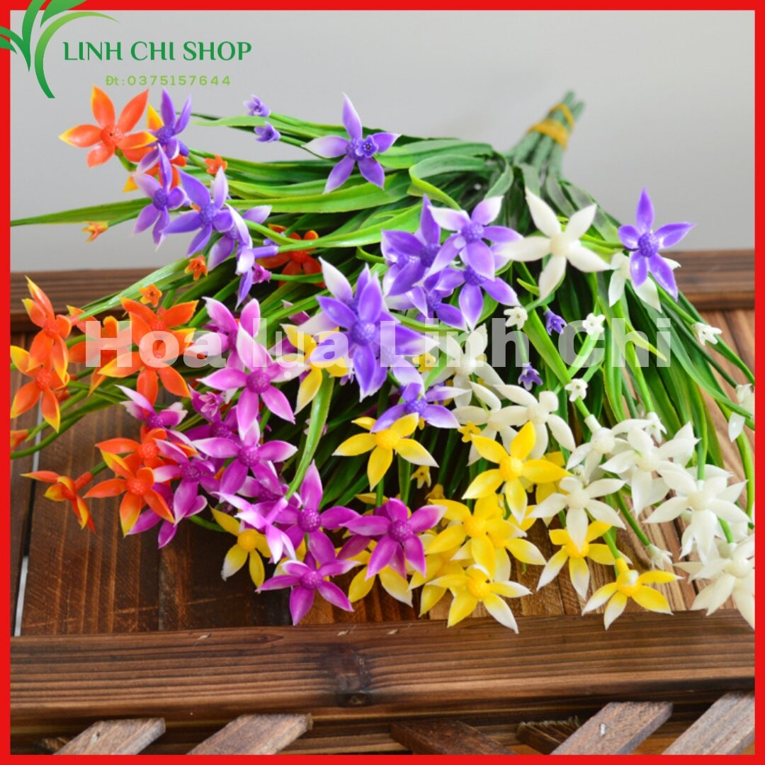 Hoa giả trang trí _ Cụm điểm hoa thủy tiên 40cm