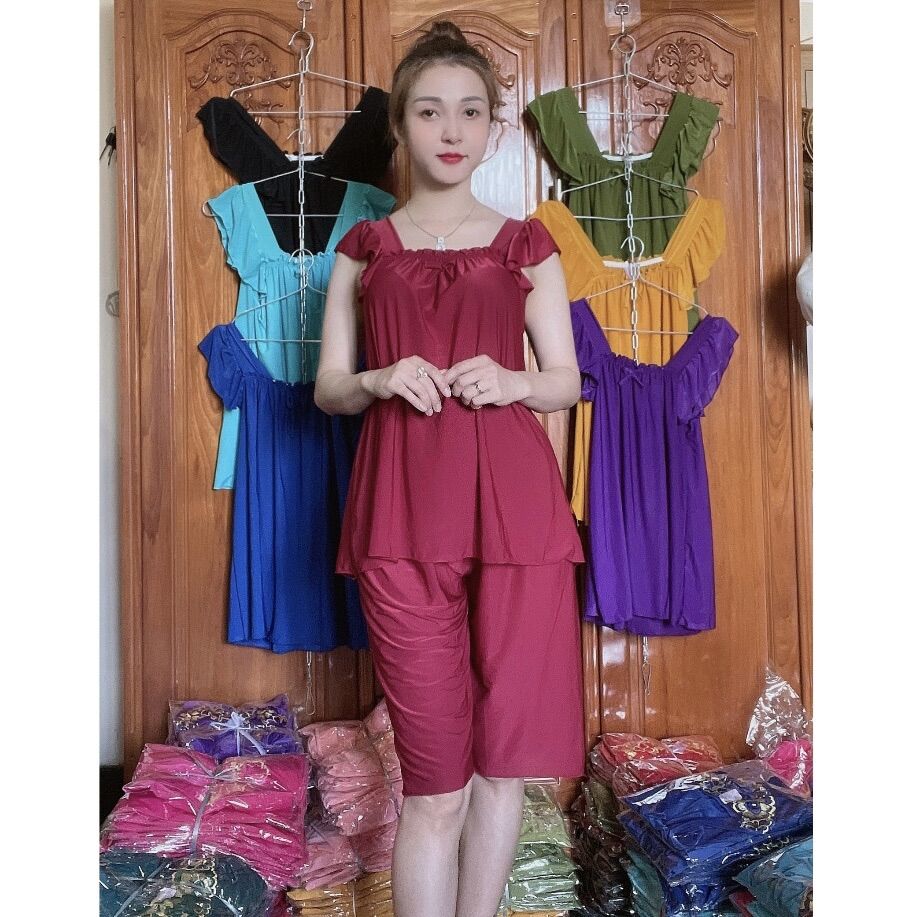 [Có size 45-75kg] Bộ lửng thun lạnh tay cánh tiên