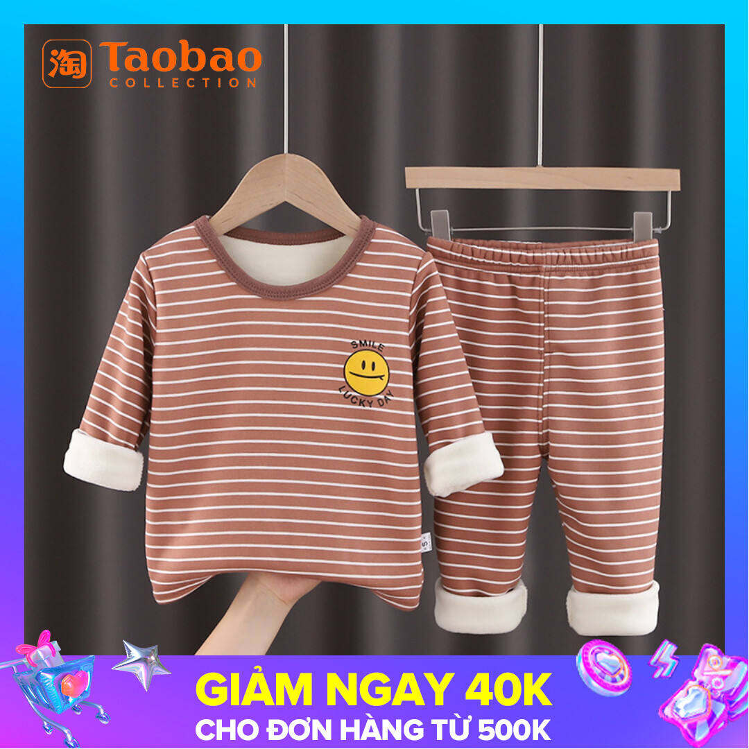 Đồ Lót Giữ Ấm Dày Dặn Lót Lông Trẻ Em Bộ Đồ Mùa Thu Đông Đồ Ngủ Trẻ Em Bé Trai Bé Gái Từ 0-6 Tuổi 3 Tuổi Quần Áo Mùa Thu Trẻ Em