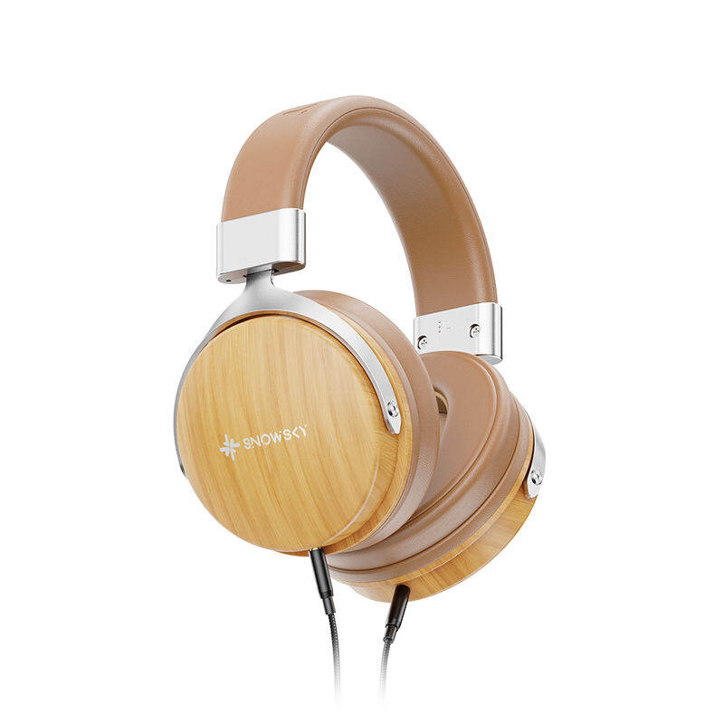 Tai nghe chụp tai có dây Mantian NATURE âm thanh HIFI chất lượng cao 50mm driver thiết kế gỗ tự nhiên điều khiển trực tiếp và mic cho trải nghiệm nghe lâu舒适