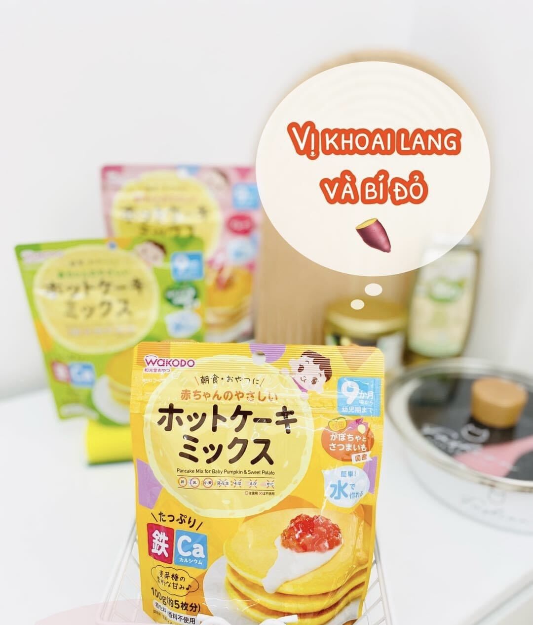 Bột làm bánh pancake Wakodo Nhật Bản cho bé 100g