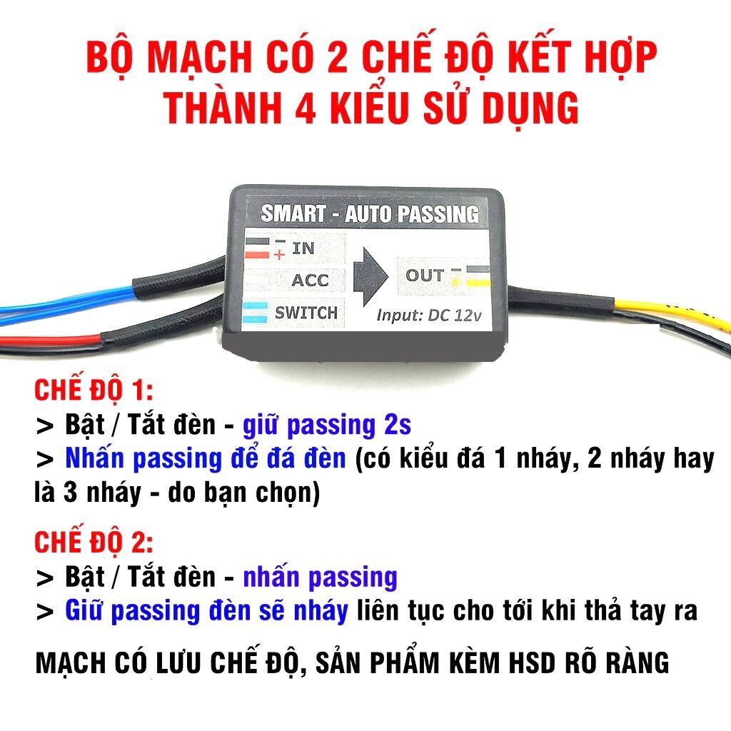 Mạch Smart Auto Passing (SAP) with Relay cho đèn trợ sáng