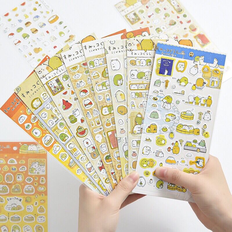 1 tờ sticker trang trí hoạt hình dễ thương phong cách Nhật Bản
