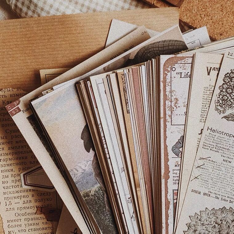 Set giấy nền vintage cổ điển decor trang trí sổ bullet journal phụ kiện