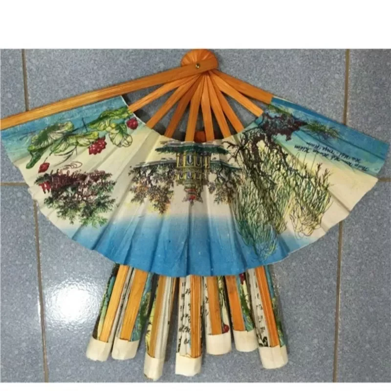 Combo 10 cây quạt giấy tranh cảnh