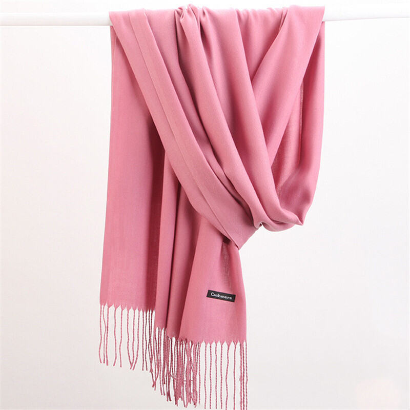 Thời trang rắn màu 2023 phụ nữ Khăn mùa đông Hijabs tessale tua dài Lady Khăn choàng Cashmere như Pashmina Hijabs chiếc khăn kết thúc tốt đẹp