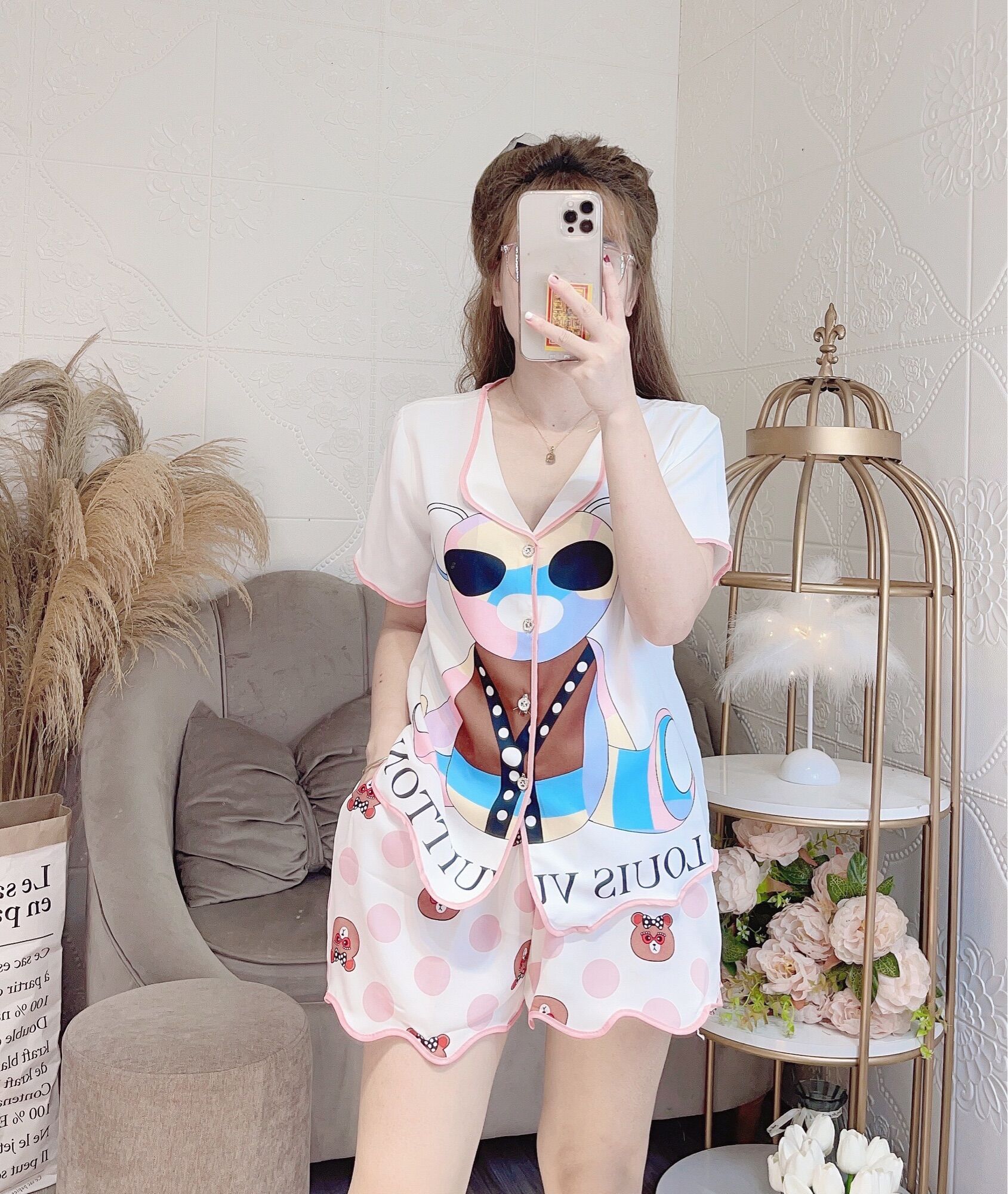 [Ảnh thật] Đồ bộ đùi/ Pijama cánh dơi hàng thiết kế