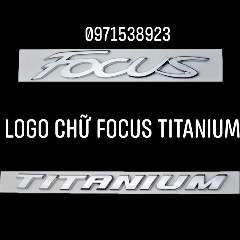 Logo chữ focus titanium dán đuôi xe
