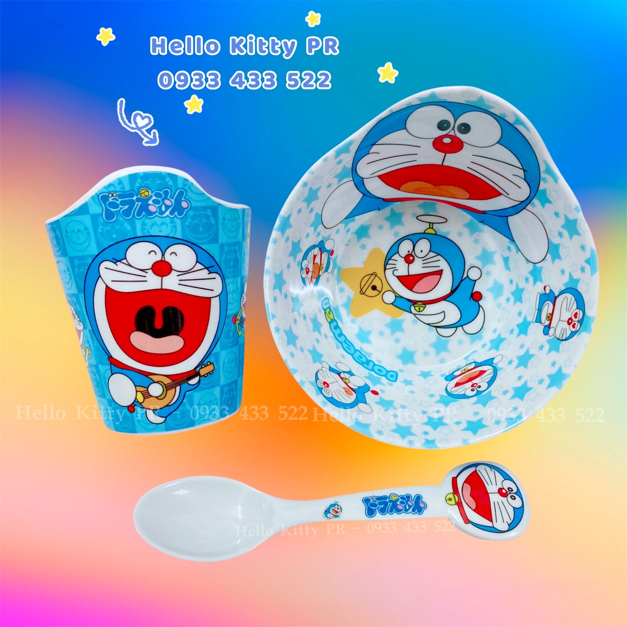 Combo tô muỗng ly Doremon Doraemon