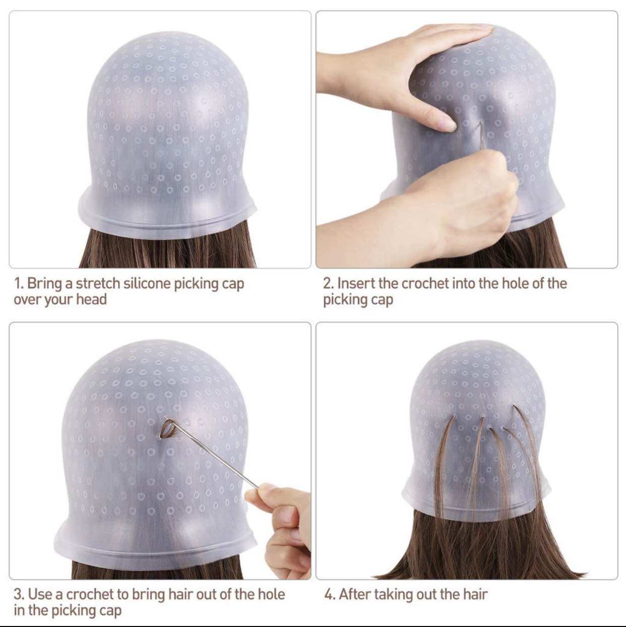 Mũ móc light , mũ tẩy light kèm cây móc tóc