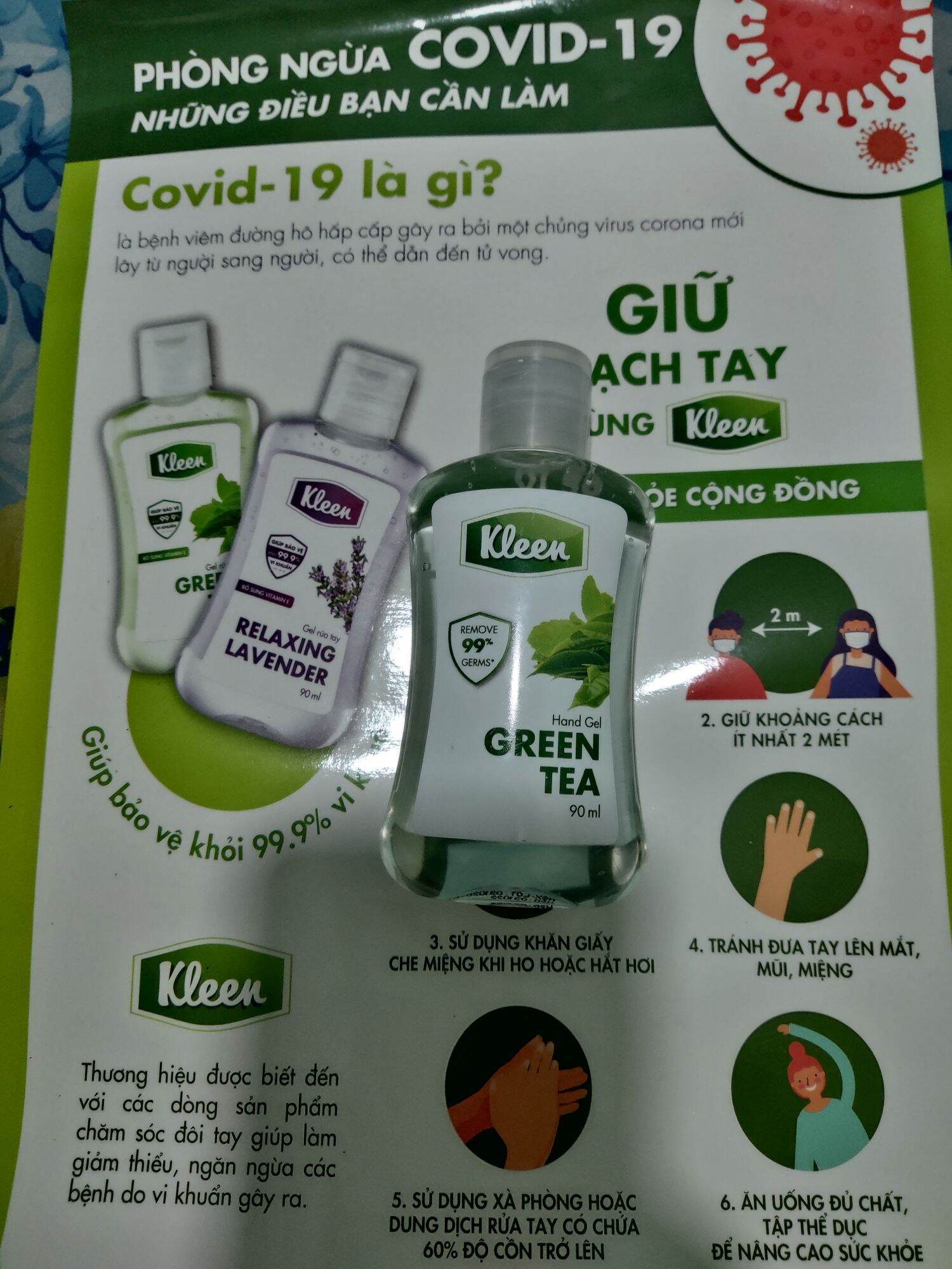 [HCM]Gel rửa Tay Kleen 90ml