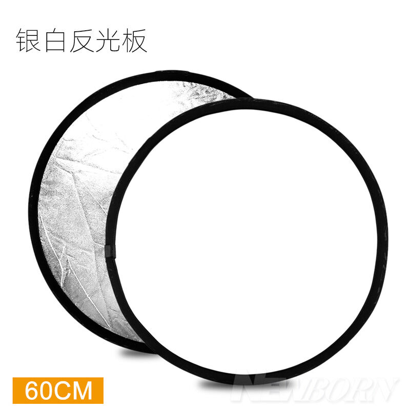 Tấm Phản Quang 2 Trong 1 60Cm Tấm Phản Quang Màu Trắng Bạc Tấm Ánh Sáng Mềm Studio Tấm Bù Sáng Có Túi Xách Tay Có Thể Gấp Gọn