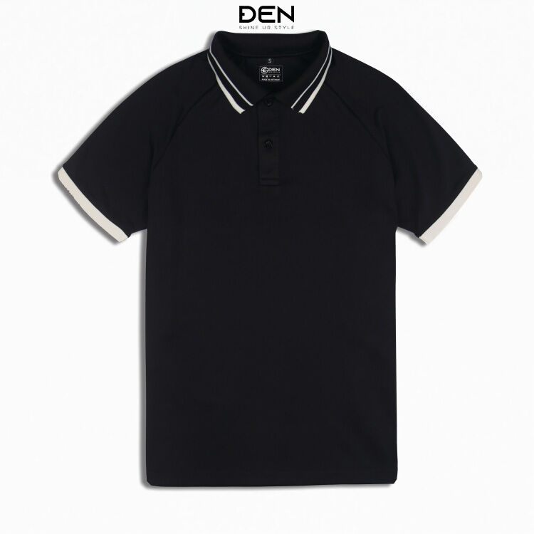 Áo polo nam by đen - grabas phối bo sọc, vải poly pique 230gsm, form slimfit, p245