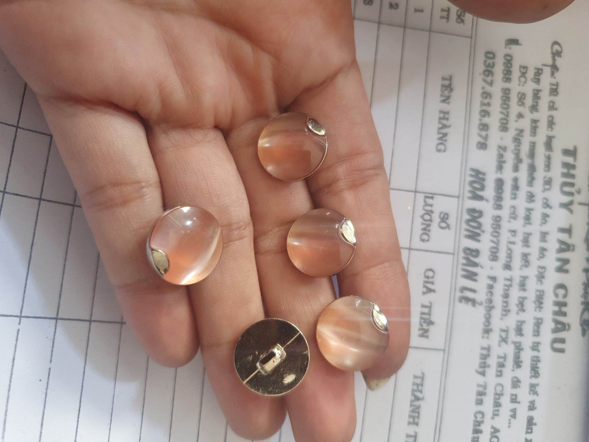 NÚT SƠ MI POLI CAO CẤP CHÂN THẤP (20 nút 16mm)