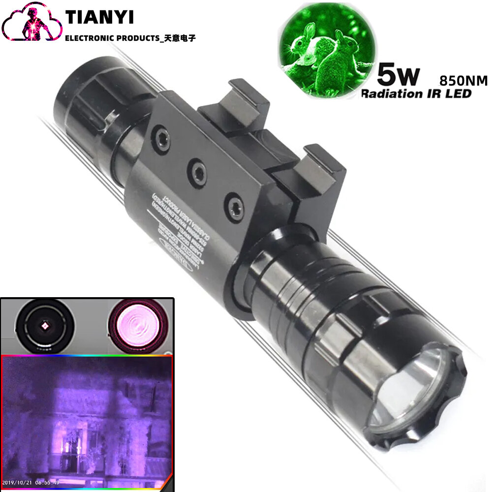 Đèn nhìn đêm hồng ngoại 501b đèn pin cầm tay ánh sáng hồng ngoại 850nm5w đèn hồng ngoại đèn trợ sáng nguồn giám sát 940nm