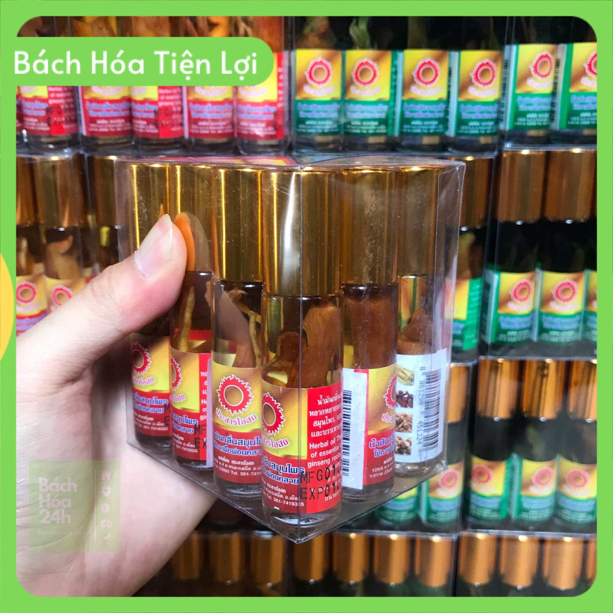 Combo 12 Chai Dầu Sâm Vàng Mặt Trời Đỏ 4 Vị 7ml - Thái Lan