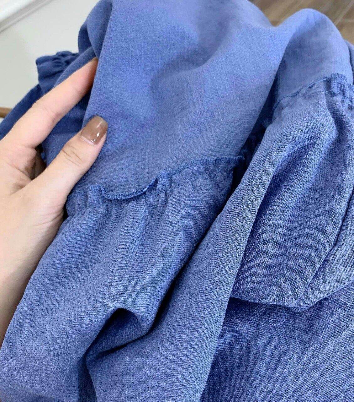 Váy Hai Dây Đuôi Cá Xanh , Đầm Nữ Dáng xòe