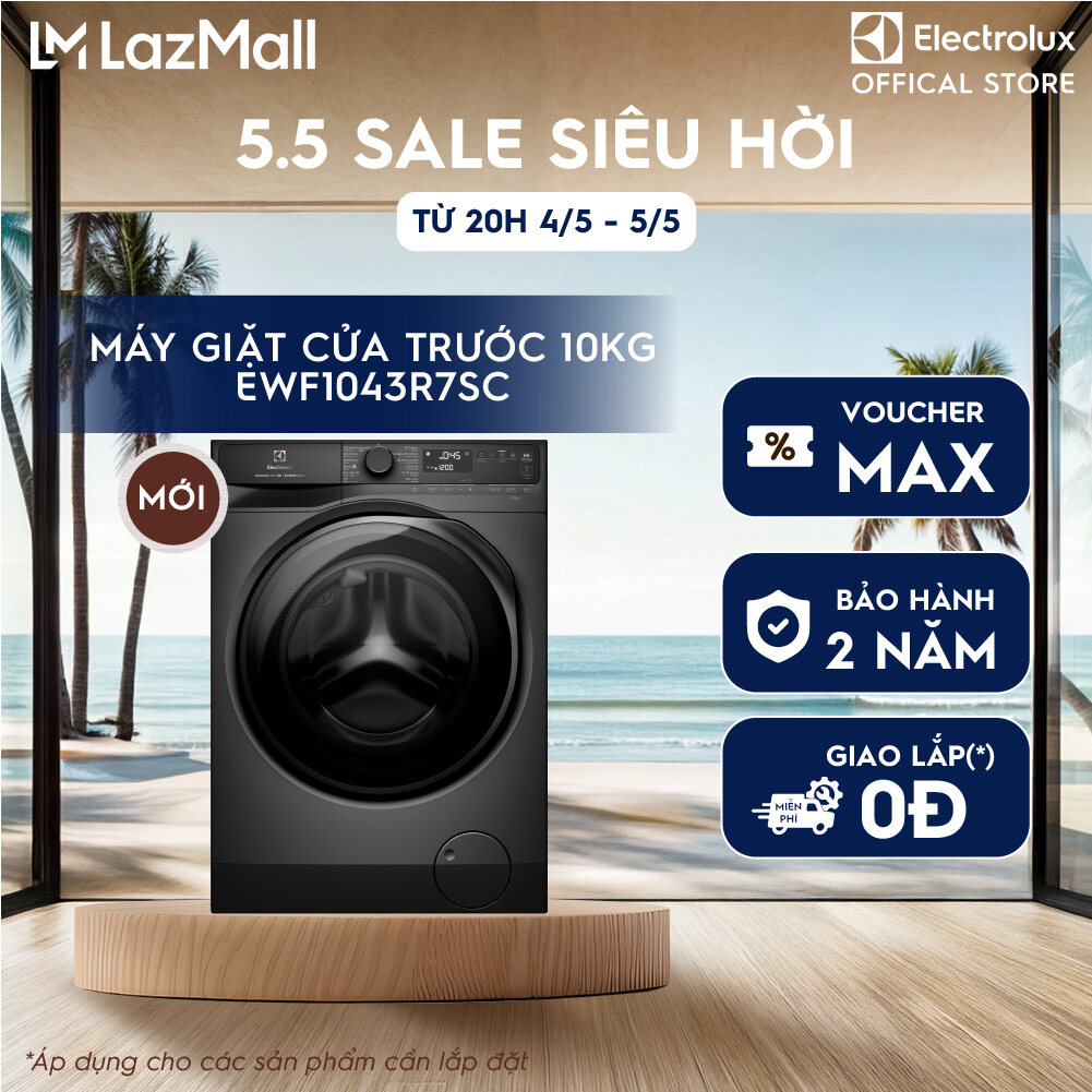 [MỚI] Máy giặt cửa ngang Electrolux 10kg UltimateCare 700 EWF1043R7SC Inverter - Free Giao lắp