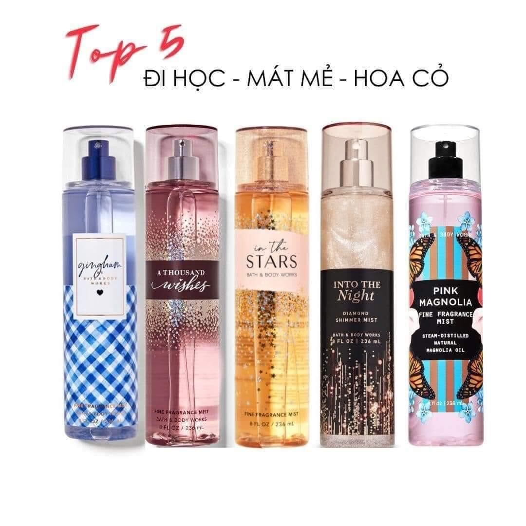 Xịt thơm toàn thân body mist Bath And Body Works Nội Địa Trung 236ml