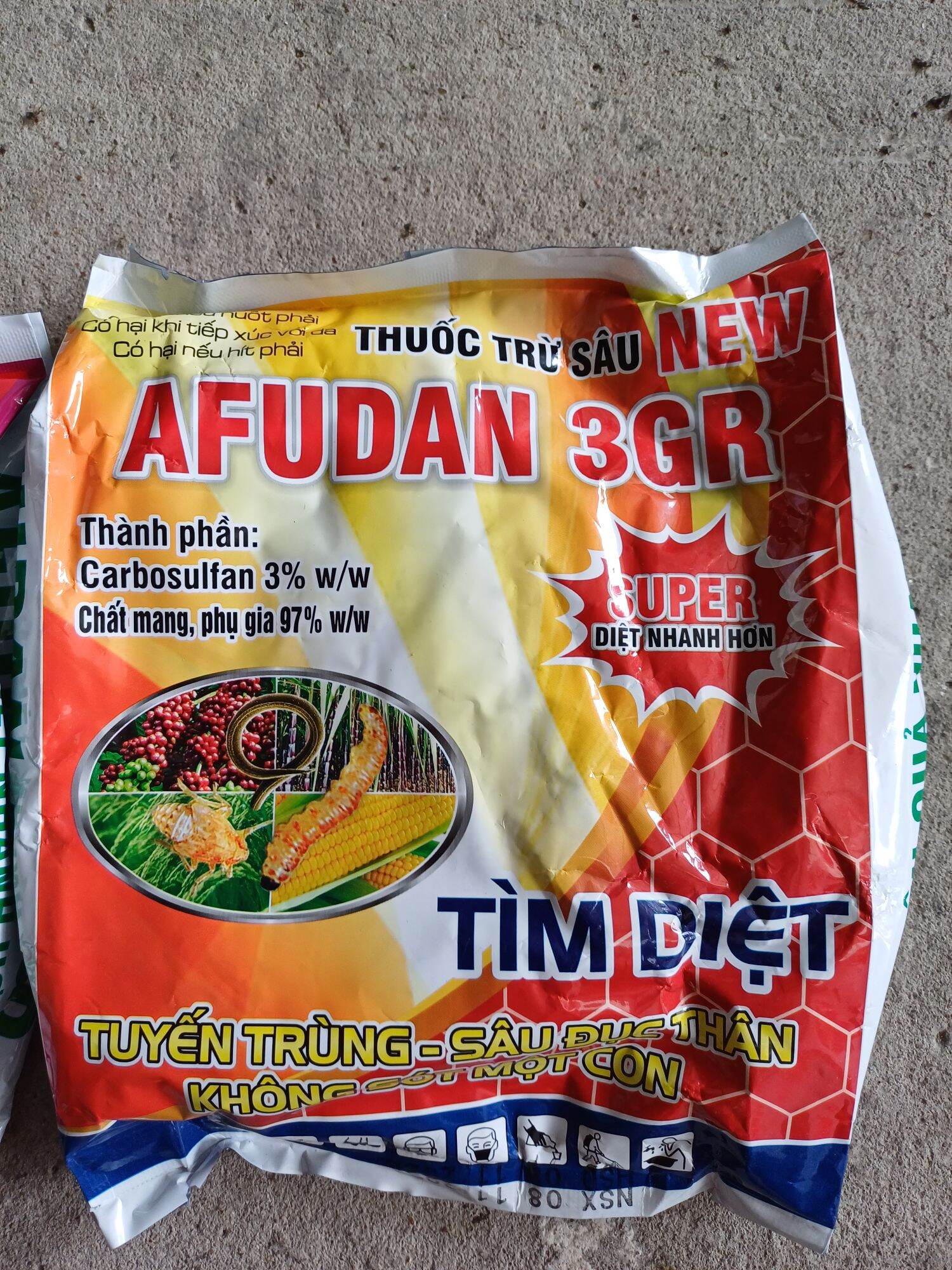 10 gói phân bón AFUDAN 3GR gói 1 kg dạng hạt rải gốc ngọn đục thân tuyến trùng...