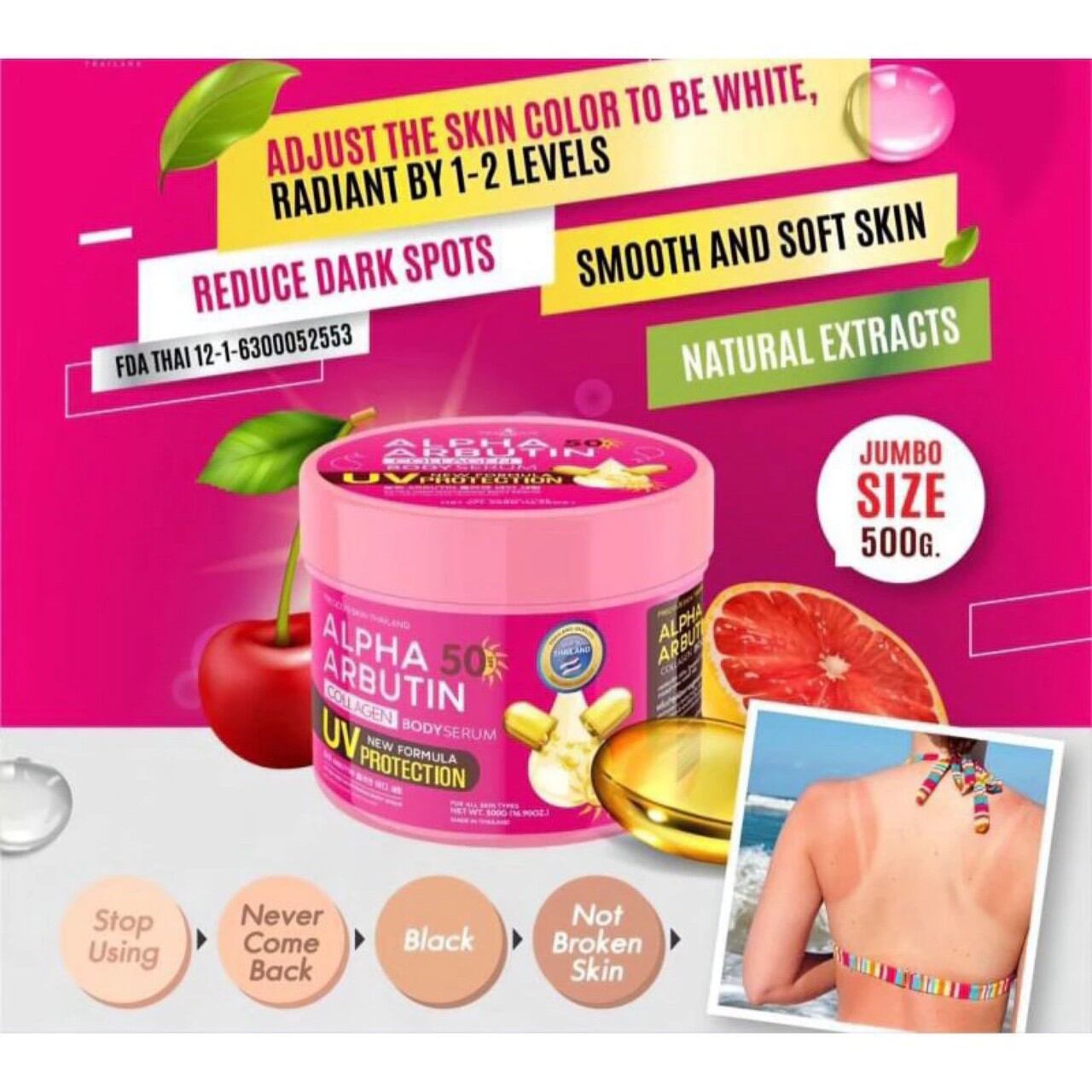 [Chuẩn Thái] Kem dưỡng body Alpha Arbutin 3 plus - collagen