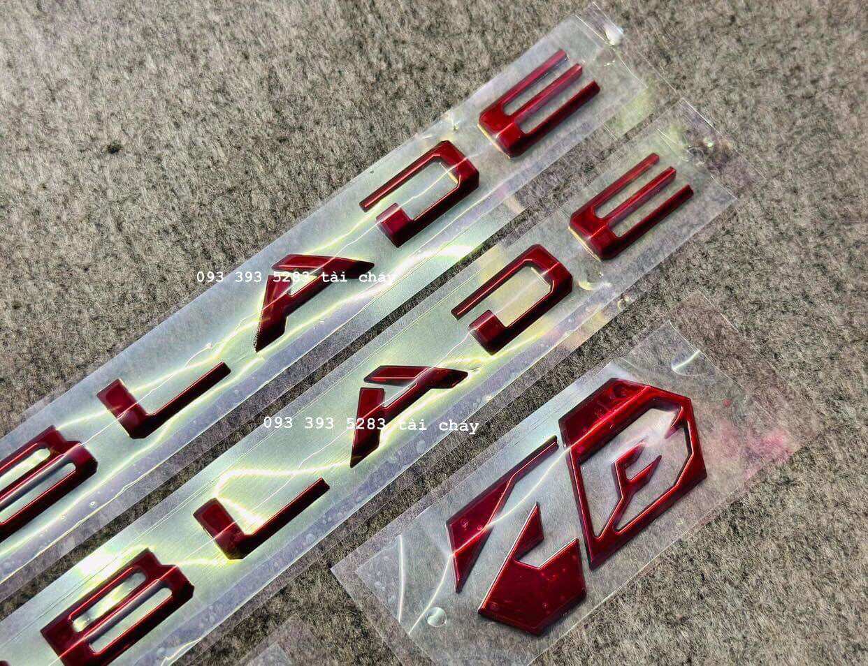 [ 1 COMBO ] ( CÓ BÁN LẺ ) TEM NỔI AIR BLADE ĐỎ + LOGO AB ĐỎ DÁN ỐP SƯỜN / CÁNH BỬNG