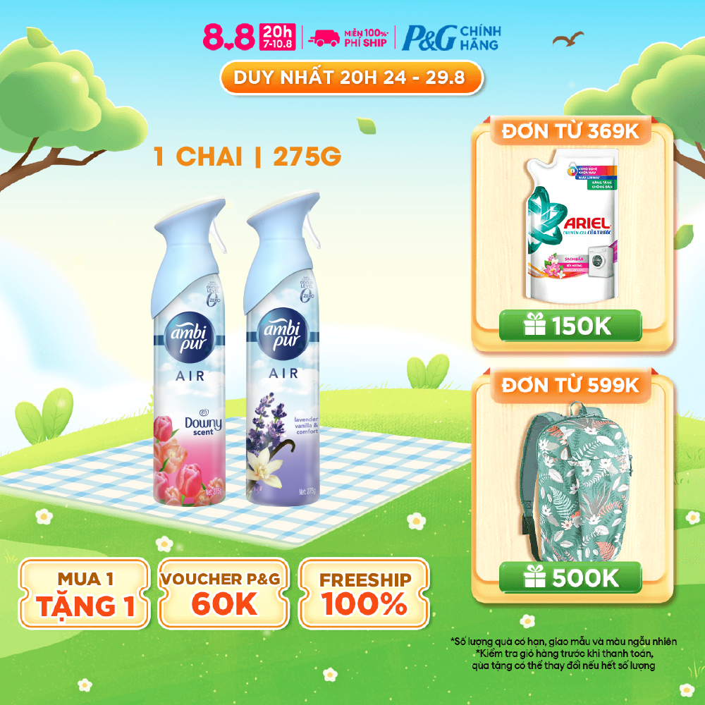 Nước Thơm Xịt Phòng Cao Cấp AMBI PUR Chai 275g Nhiều Mùi Hương Oải Hương/ Downy