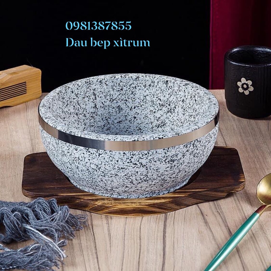 Bát đá thố đá giữ nhiệt 20cm phở bát đá cơm trộn bát đá