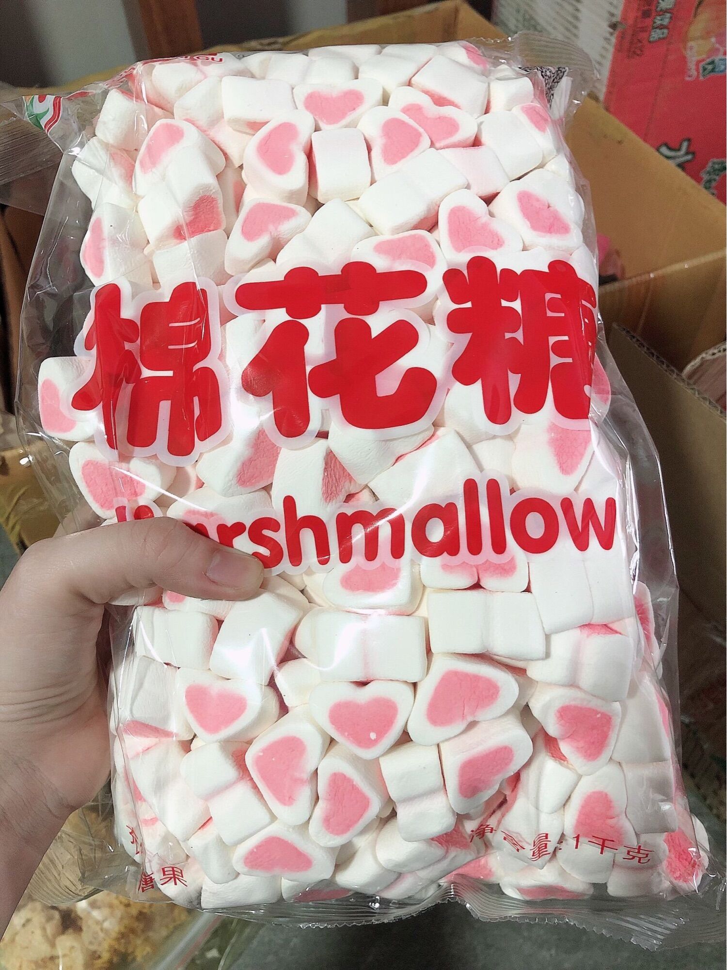 Kẹo bông gòn marshmallow 1000kg