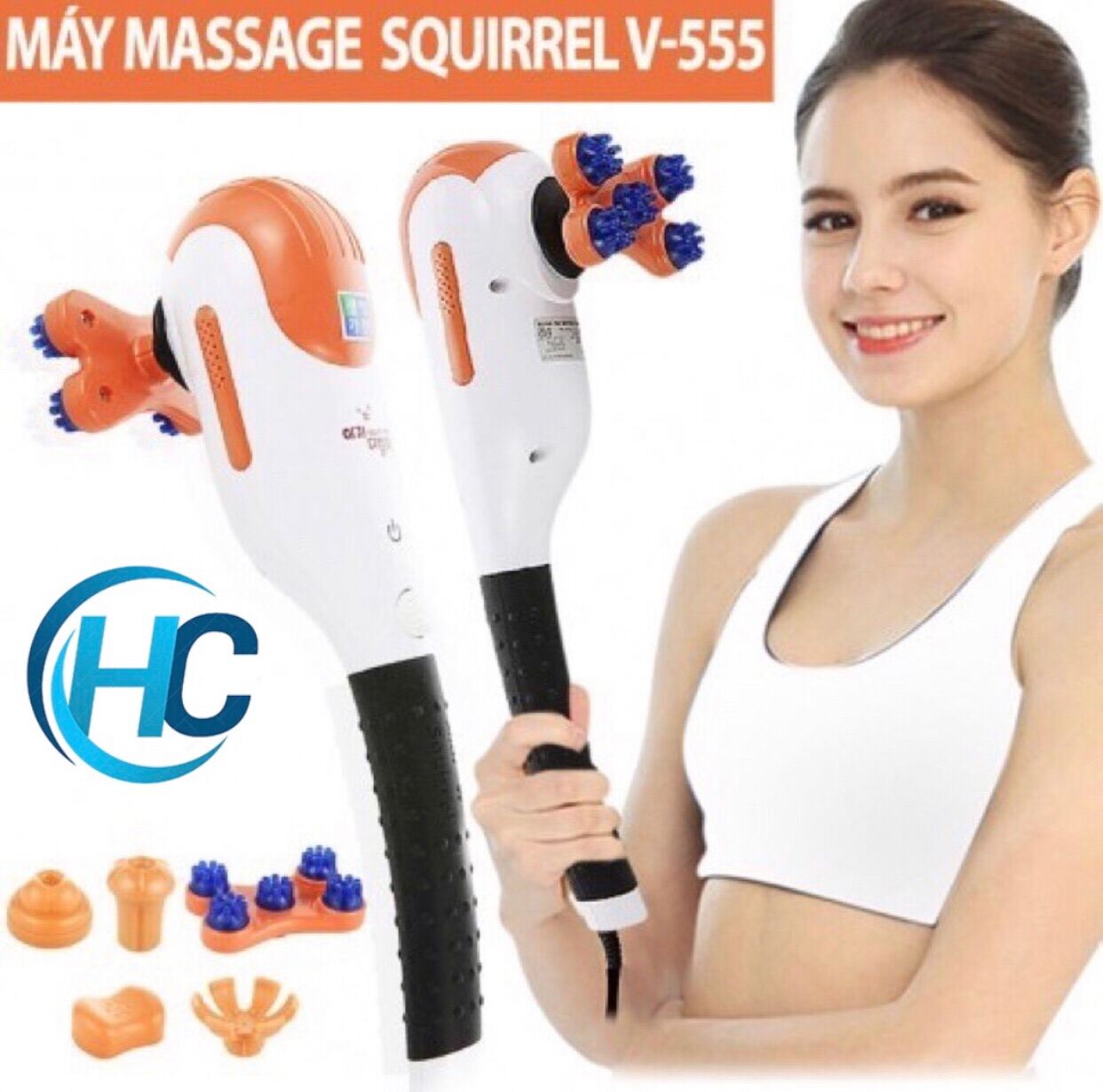 [CHÍNH HÃNG] Máy massage cầm tay mini 5 đầu Squirrel MSV-5552 (bảo hành 1 năm) (mát xa)
