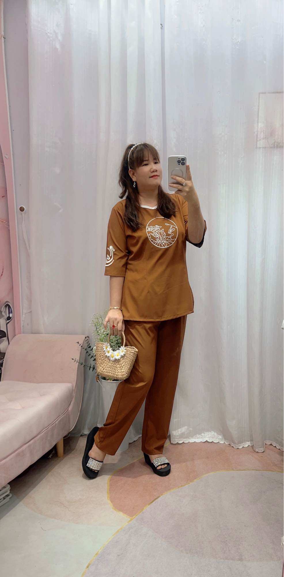 ĐỒ LAM BIGSIZE( Bộ lam thêu chữ Tâm 68-95kg)