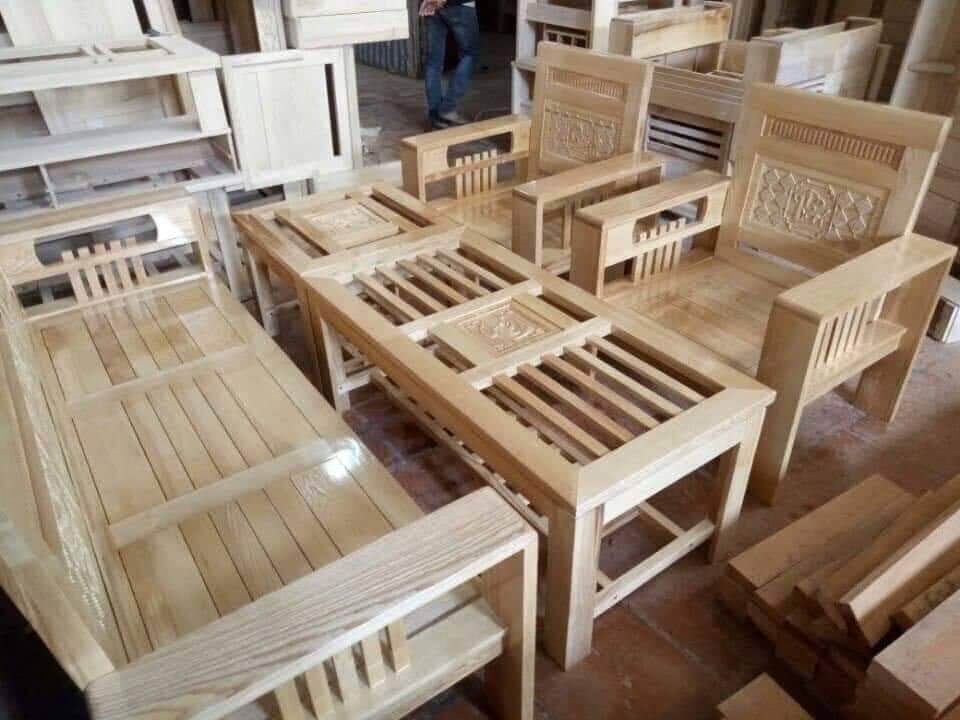 Bộ ghế gỗ sồi tự nhiên - Bộ Đối Nhỏ